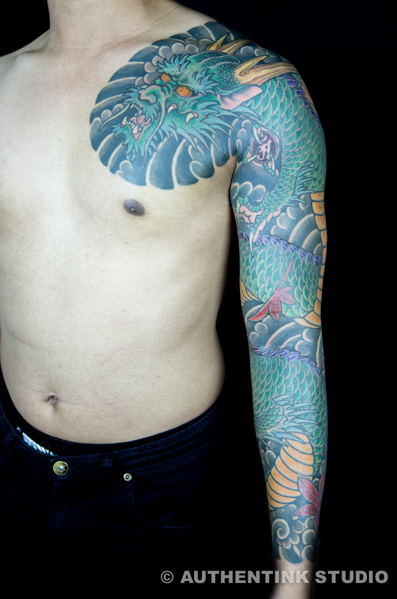 Japanese Dragon Tattoo | Dragon Back & Sleeve Tattoos | Authentink