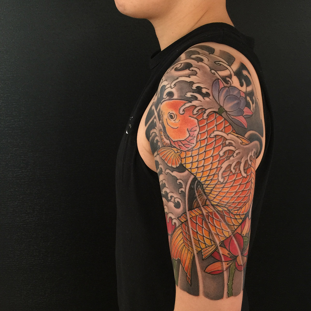 Japanese Koi Sleeve Tattoo