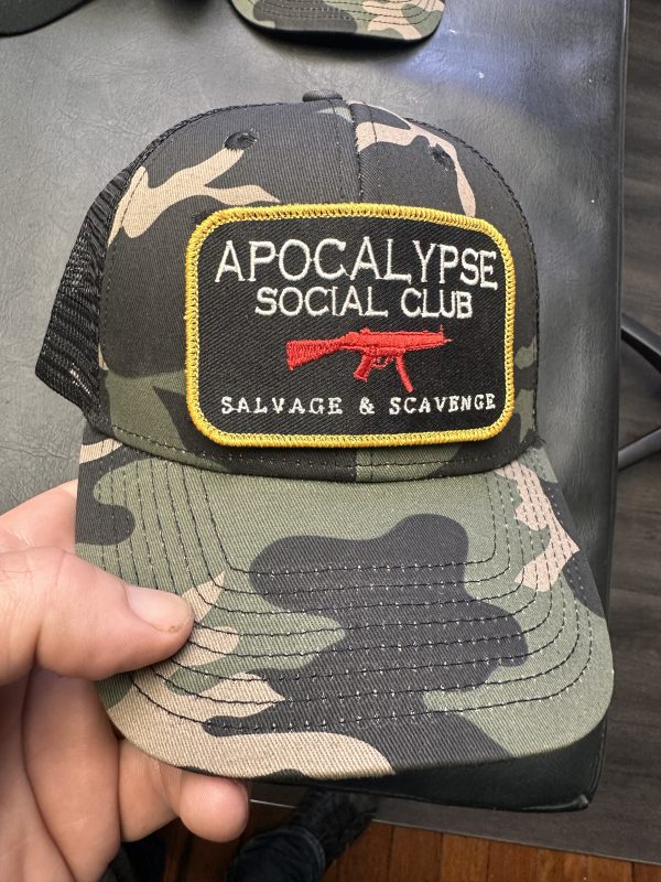 Apocalypse Social Club Camo - Hook & Loop with ONE Embroidered Patch Cap - Image 4