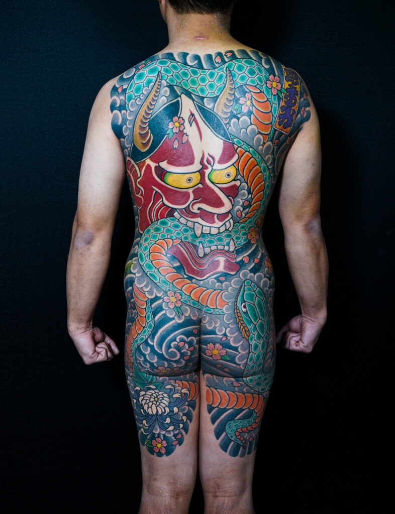 What Your Japanese Tattoo Actually Means — Koi, Dragon, Snake, Hannya 4 irezumi hanya and snake backpiece