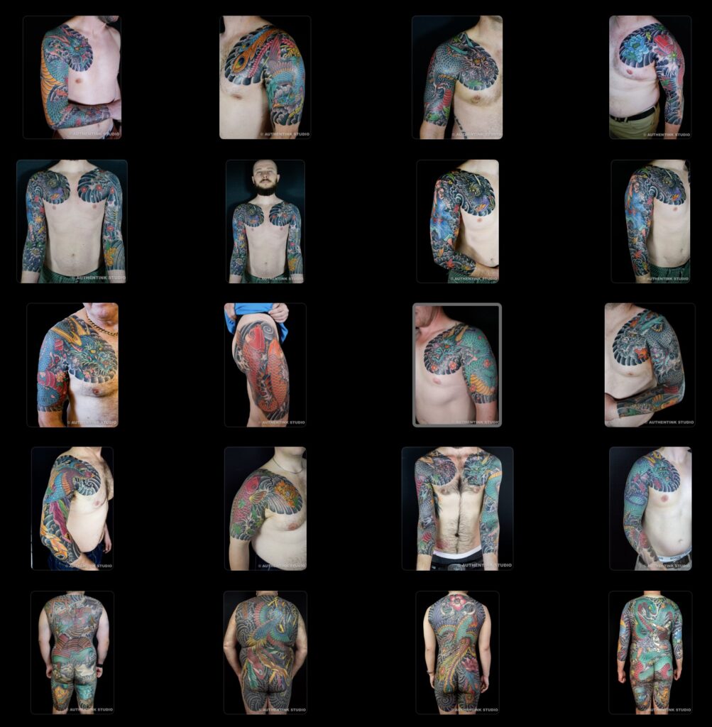 Choosing a Japanese Tattoo Artist in Sydney: What to Actually Look For 2 selection of healed tattoo photos
